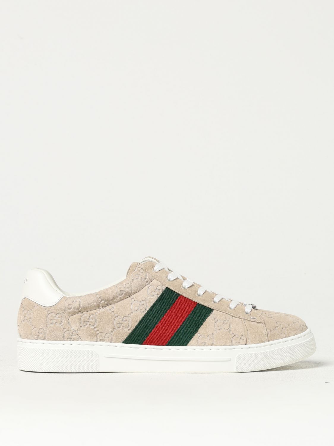 Giglio Sneakers Ace Gucci in camoscio con monogram GG Comprane uno, ottenene uno gratis