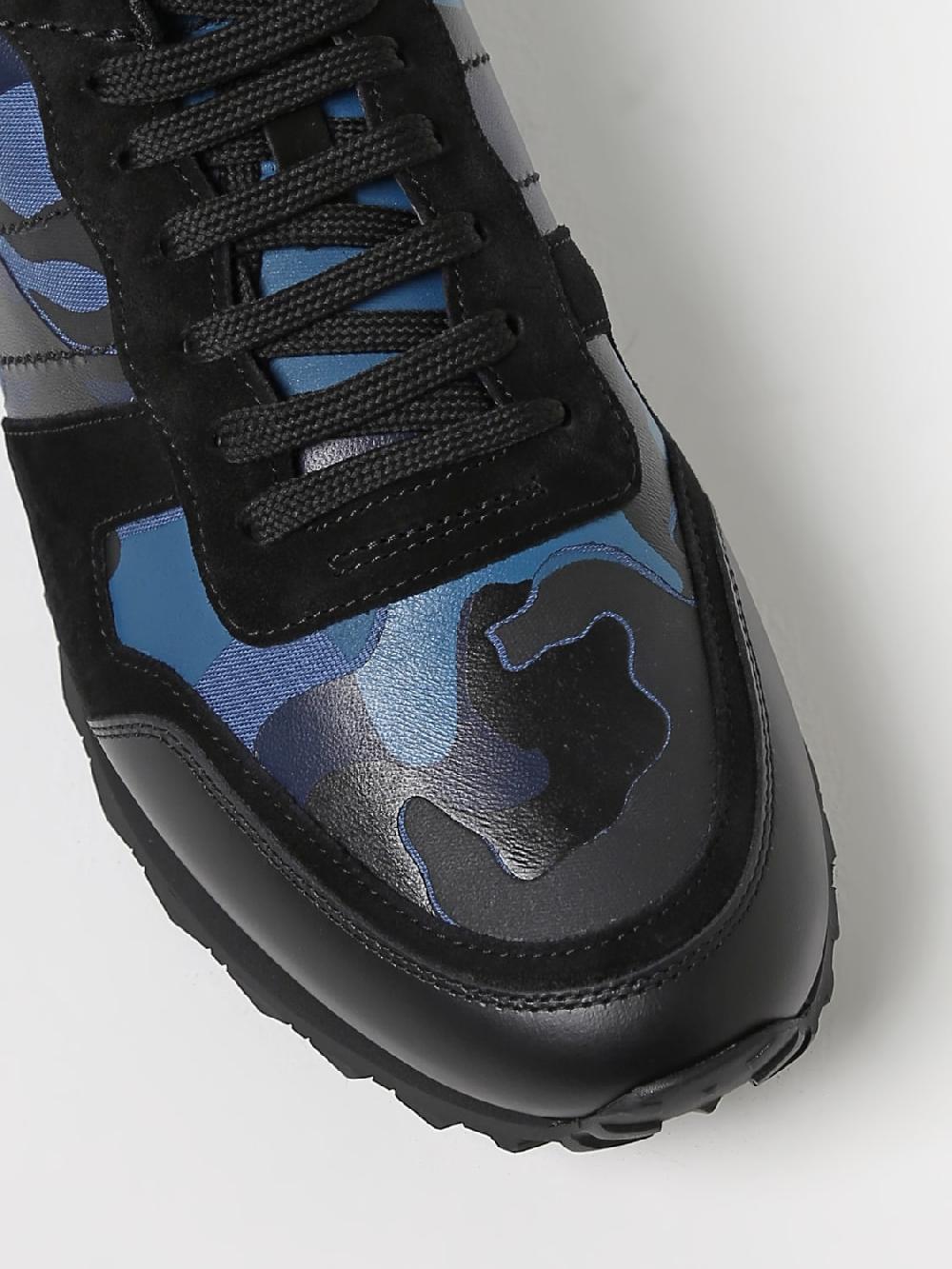 Giglio Sneakers Rockrunner Valentino Garavani in nappa e tessuto camouflage Esporta salva