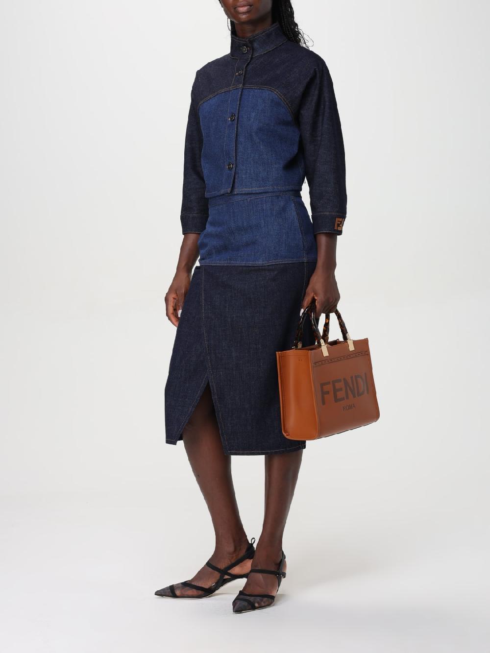 Giglio Gonna di jeans Fendi bicolore Shopping Online