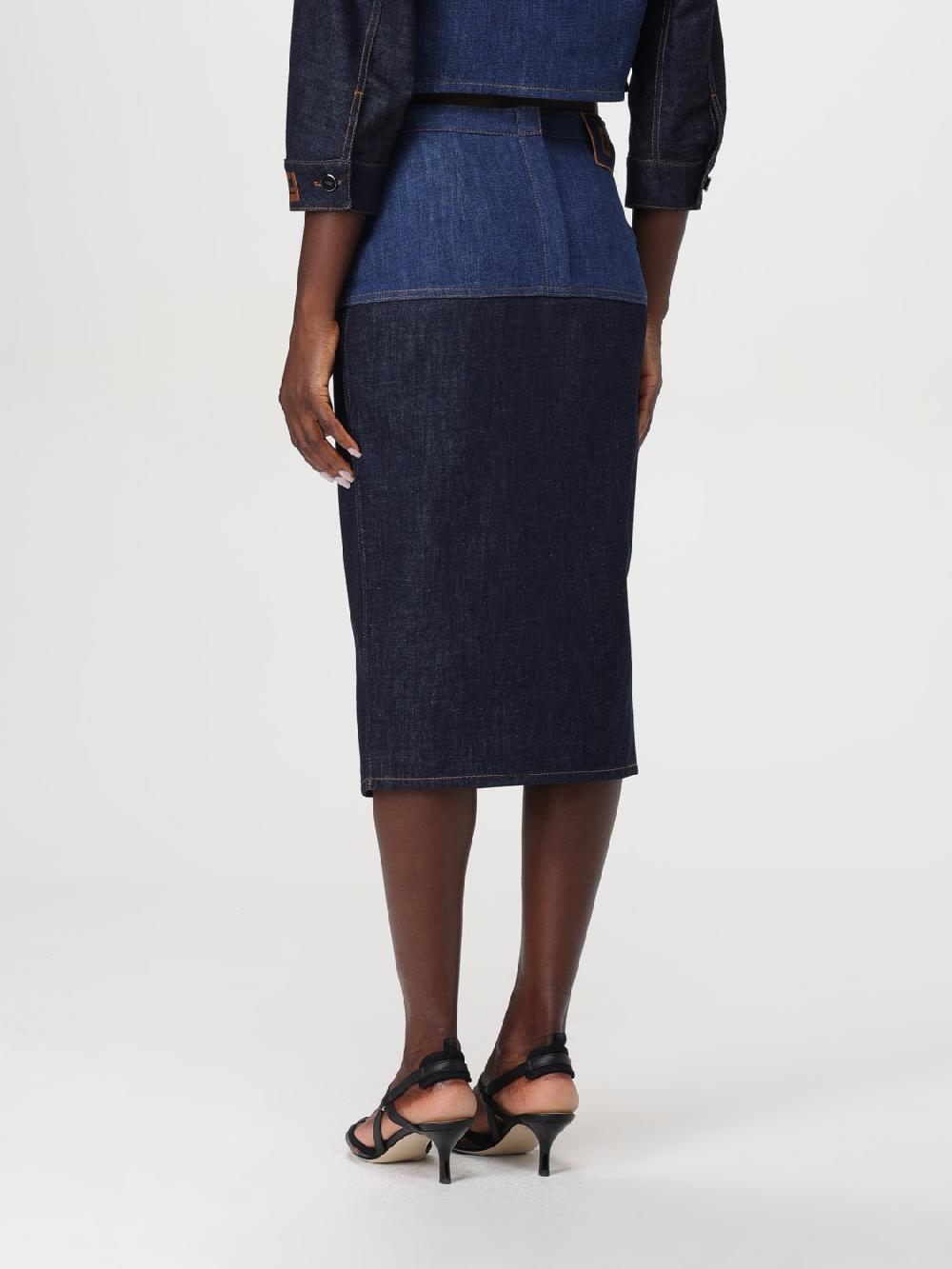 Giglio Gonna di jeans Fendi bicolore Shopping Online