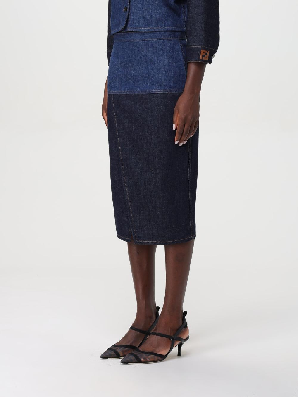 Giglio Gonna di jeans Fendi bicolore Shopping Online