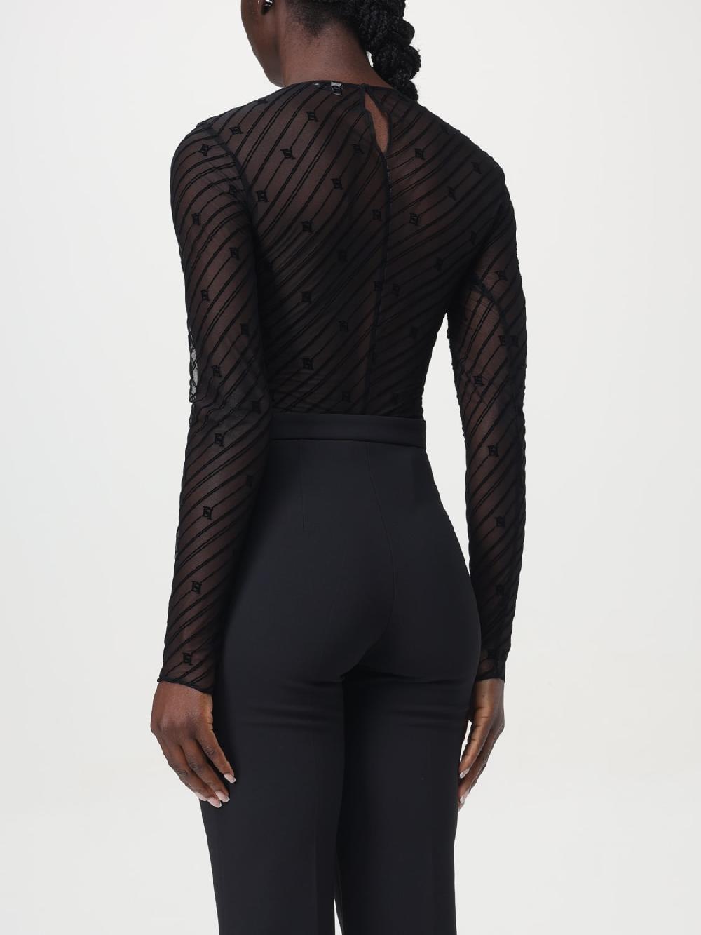 Giglio Body in tulle flock disegno diagonale Elisabetta Franchi Cyber Monday