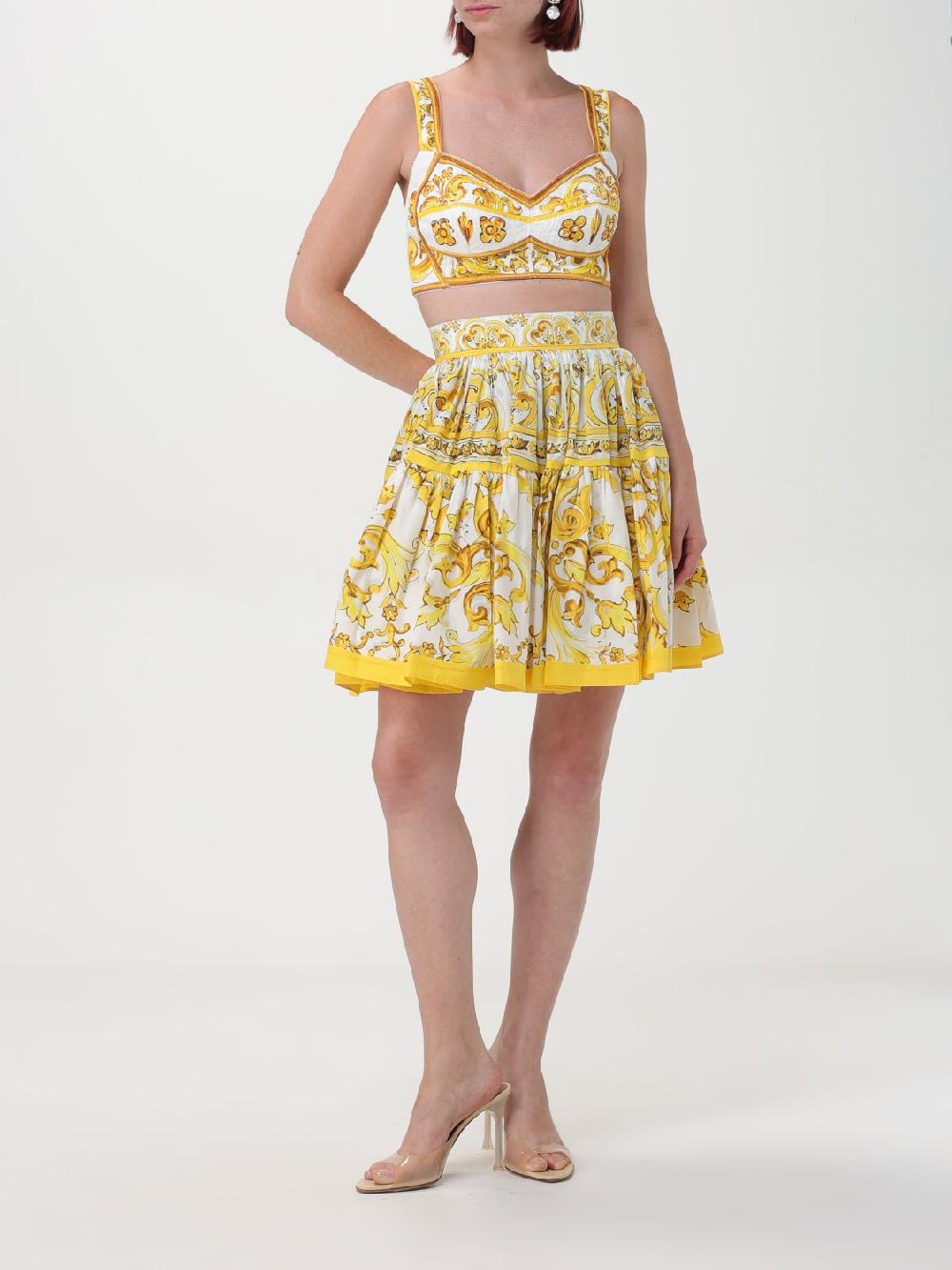 Giglio Gonna Maiolica Dolce & Gabbana in cotone stampato Offerte giornaliere