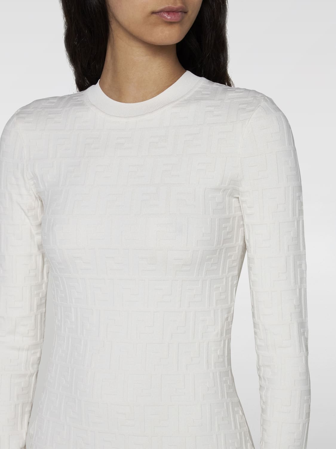 Giglio Abito Fendi in viscosa con logo jacquard Latest stili
