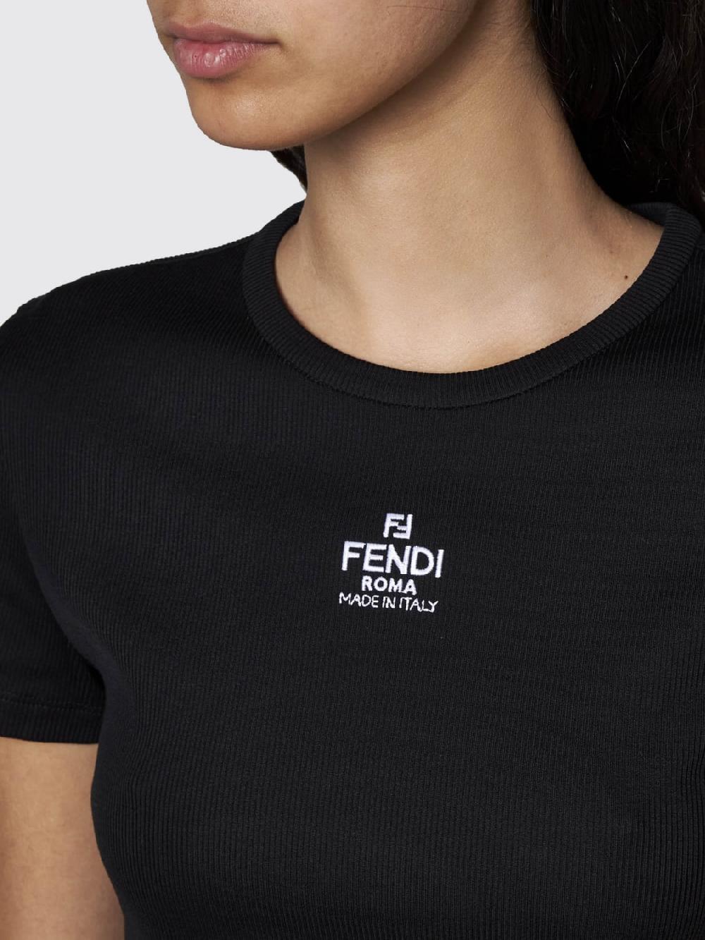 Giglio T-shirt Fendi in cotone stretch Pezzi Unici