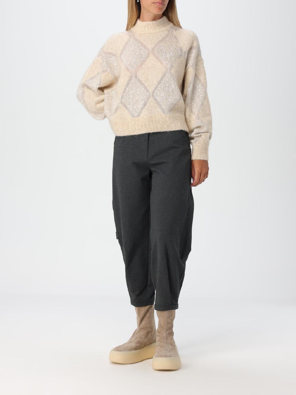 Giglio Maglione Brunello Cucinelli in lana con motivo a rombi jacquard Outlet