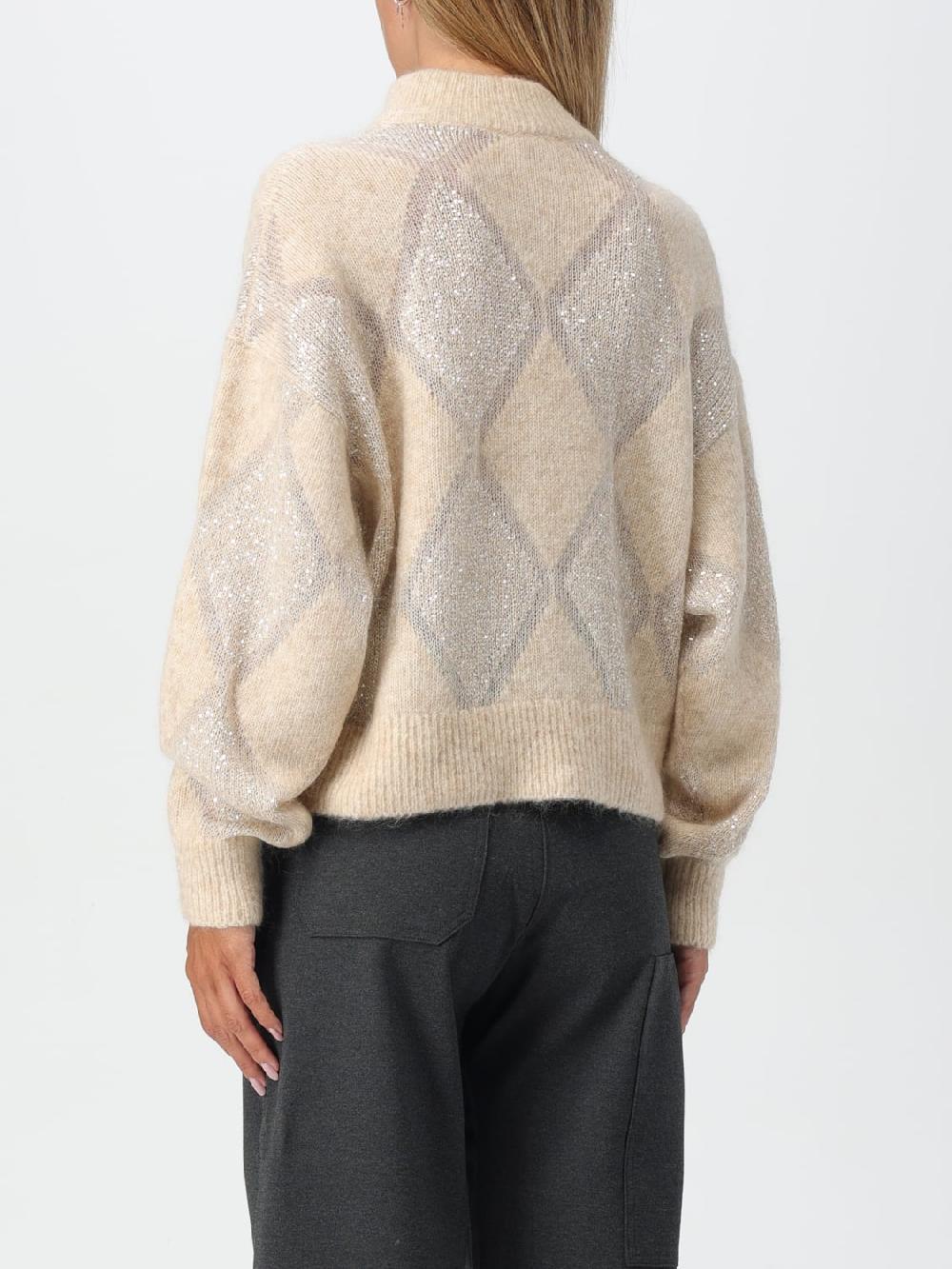 Giglio Maglione Brunello Cucinelli in lana con motivo a rombi jacquard Outlet