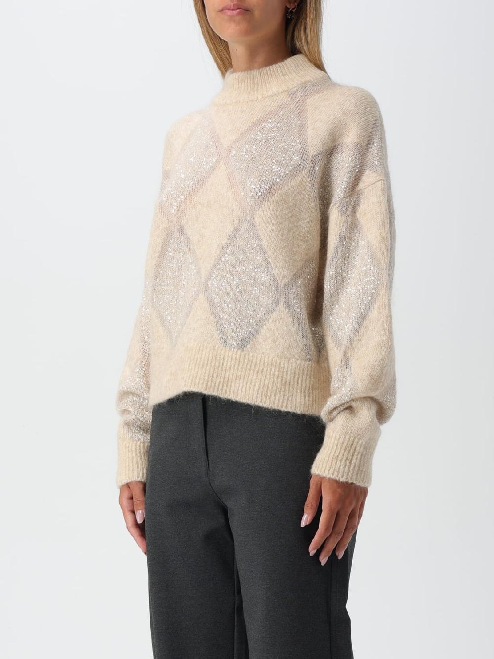 Giglio Maglione Brunello Cucinelli in lana con motivo a rombi jacquard Outlet