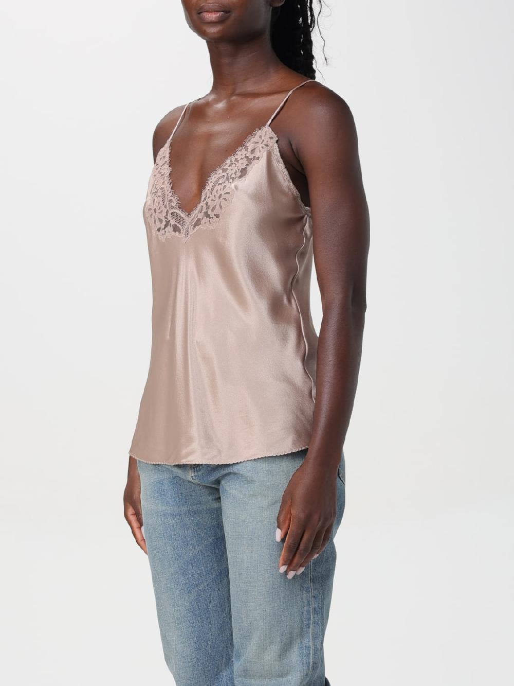 Giglio Top Saint Laurent in seta con pizzo Flash Sale