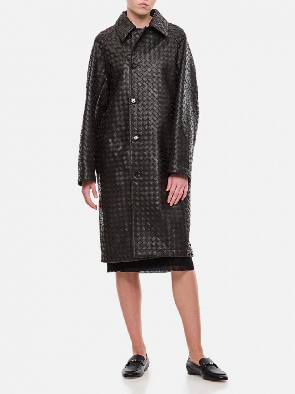Giglio Cappotto Bottega Veneta in pelle intrecciata Offerta Giorno del Papà