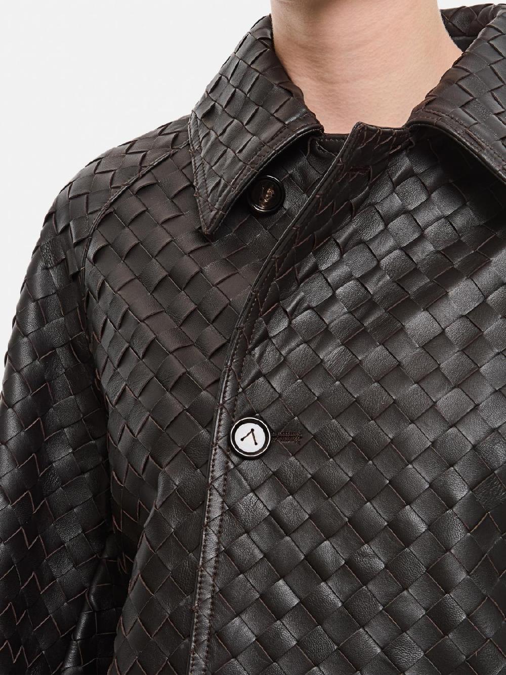 Giglio Cappotto Bottega Veneta in pelle intrecciata Offerta Giorno del Papà