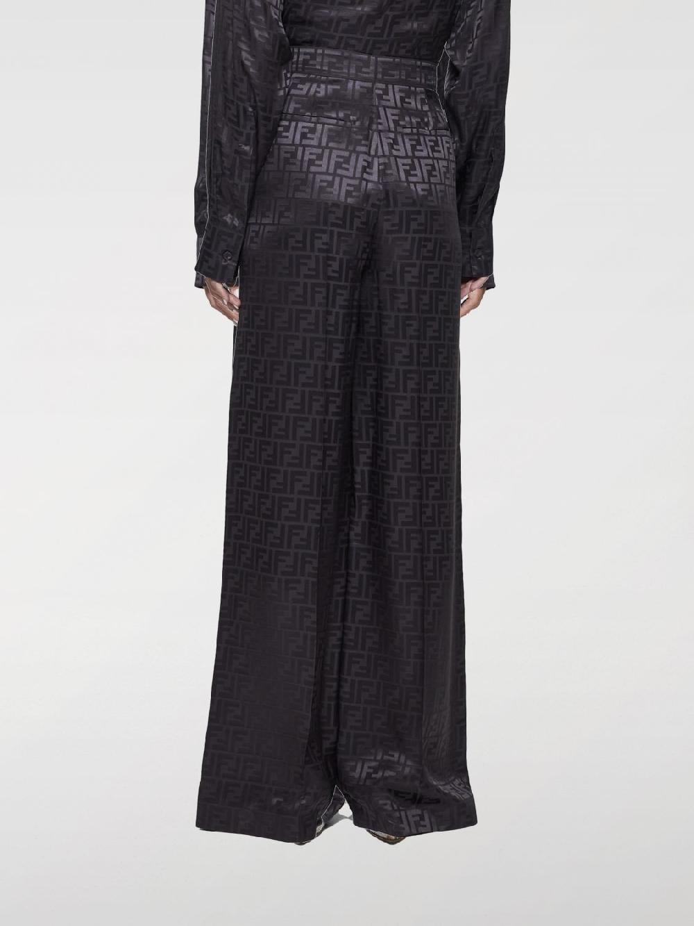 Giglio Pantalone Fendi in seta con monogram FF jacquard Latest fashion