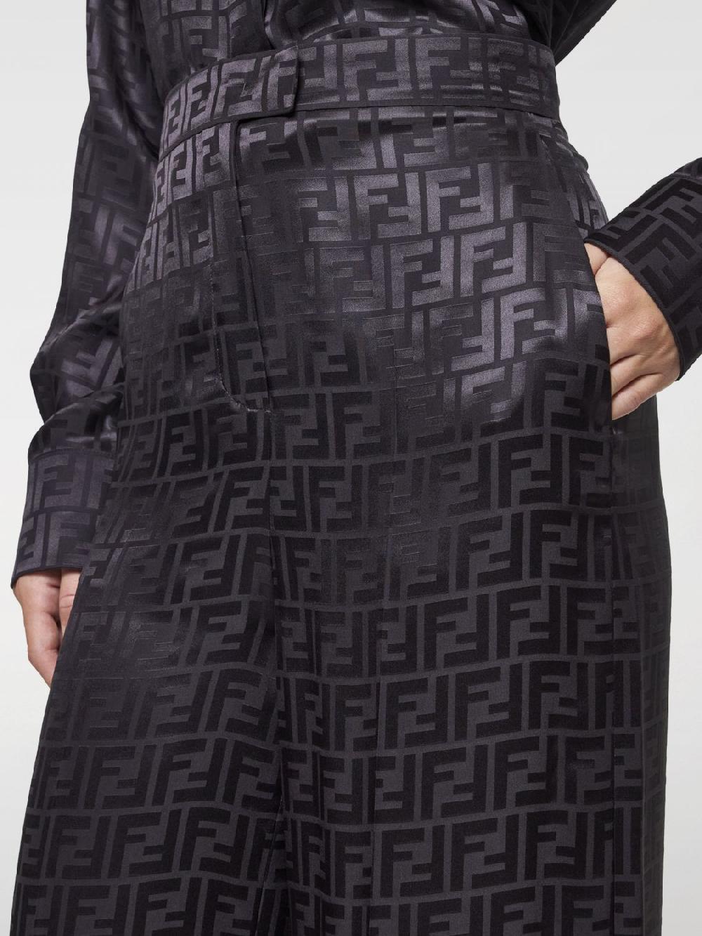 Giglio Pantalone Fendi in seta con monogram FF jacquard Latest fashion