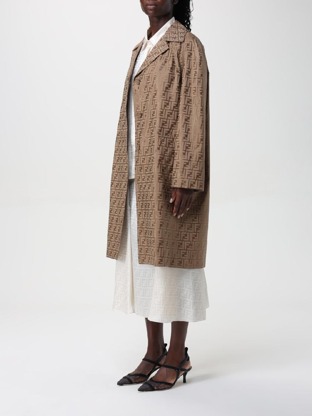Giglio Cappotto FF Fendi in misto cotone Offerte speciali