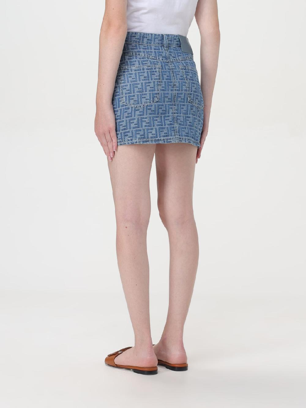 Giglio Gonna mini in denim FF Fendi Promozione
