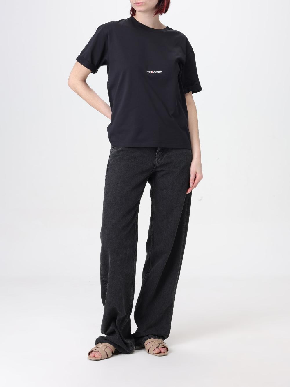 Giglio T-shirt basic Saint Laurent con logo Affare Del Giorno