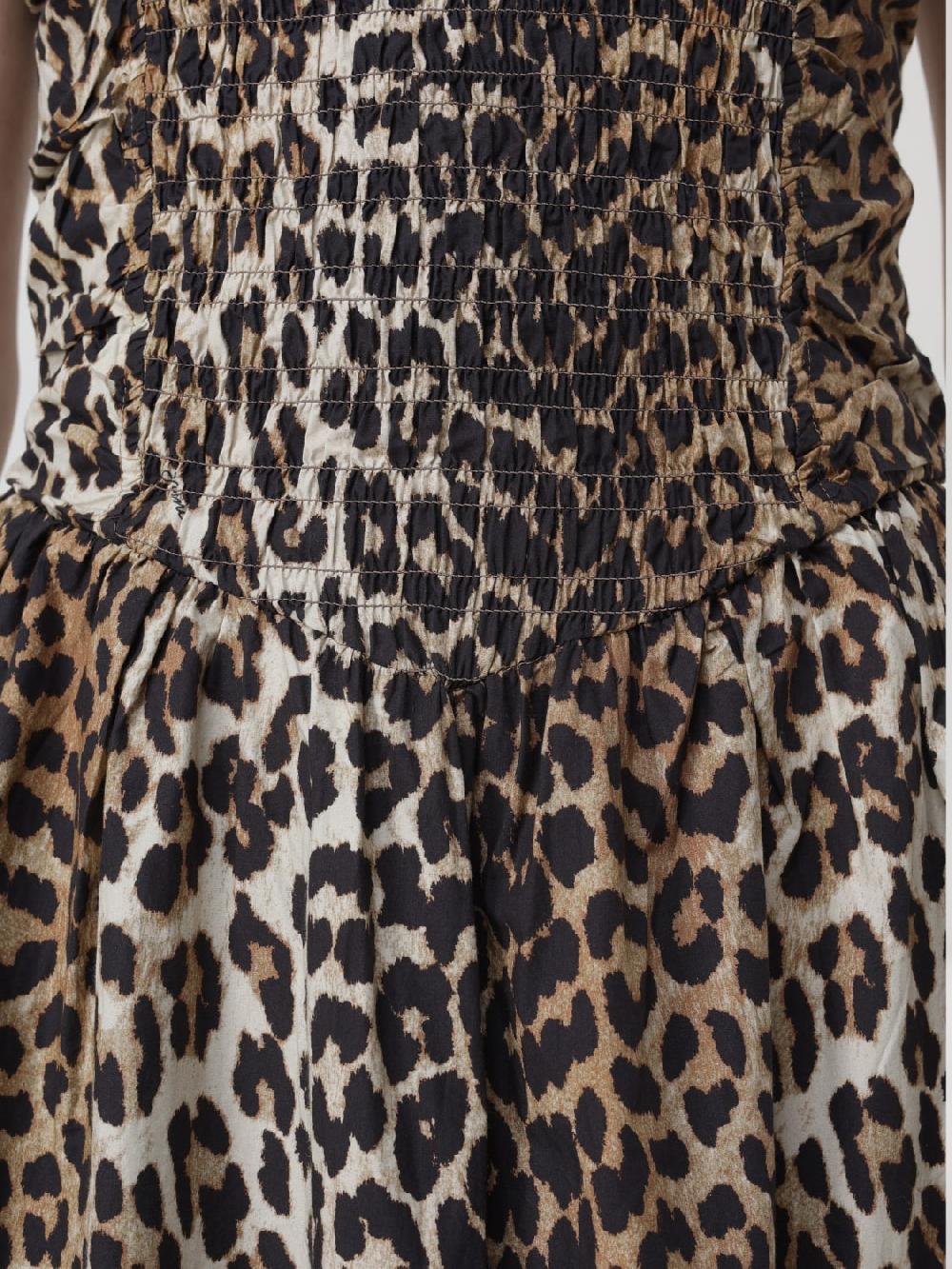 Giglio Abito lungo animalier Ganni in cotone organico Liquidazione