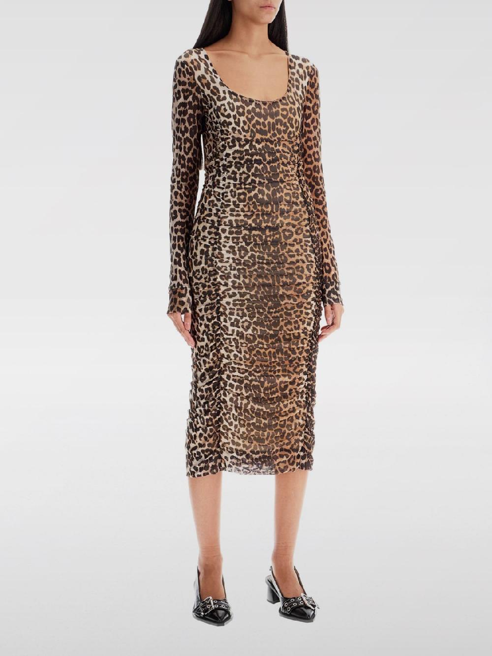 Giglio Abito Ganni in tessuto elasticizzato animalier Super sconto