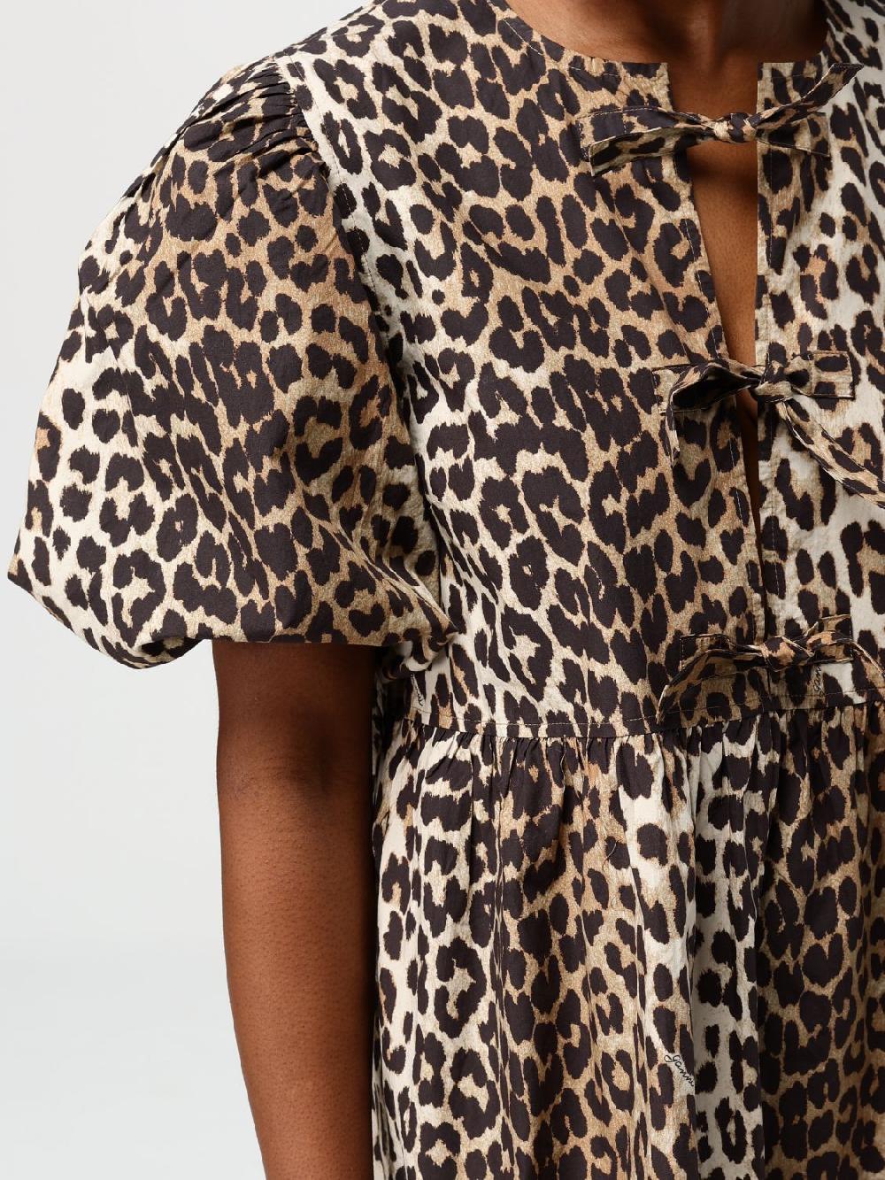 Giglio Abito Ganni in cotone animalier Fino al 50% di sconto