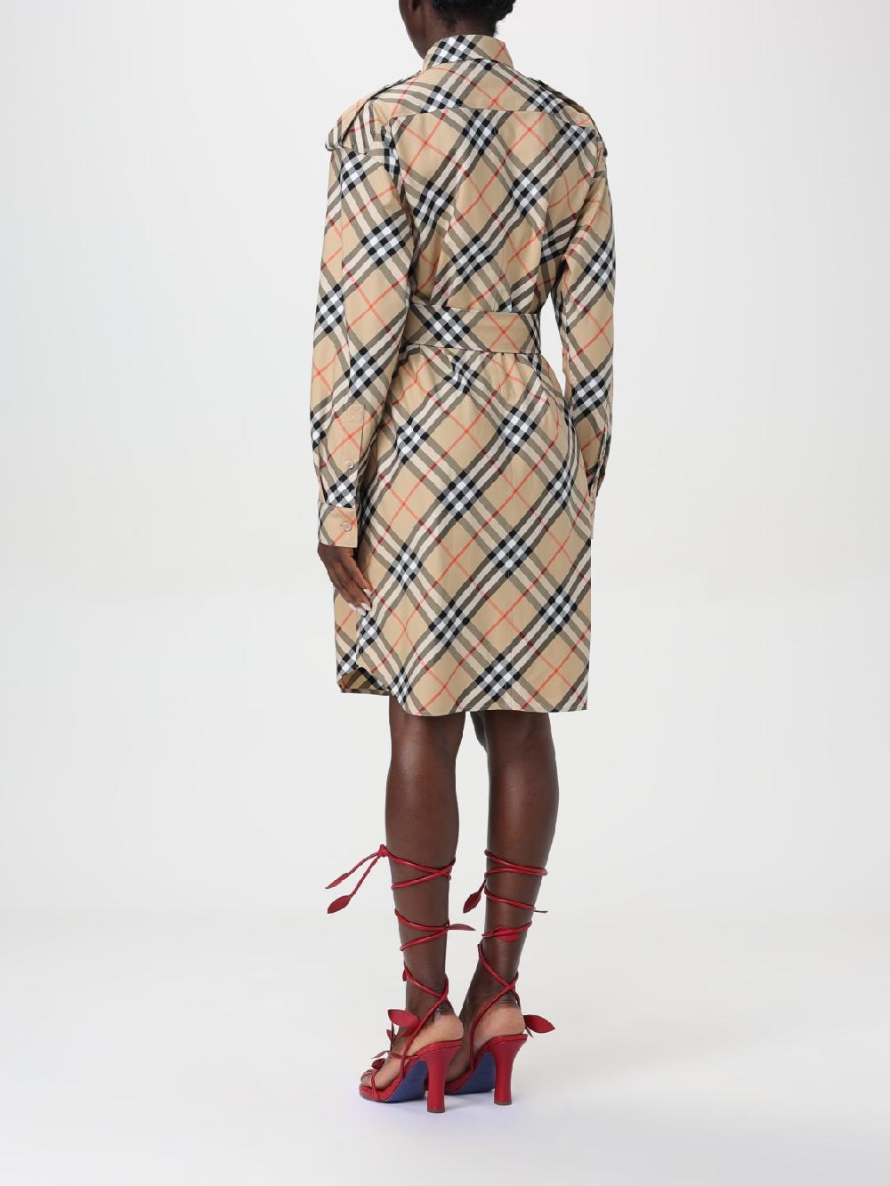 Giglio Abito di cotone check Burberry Black Friday Prezzi