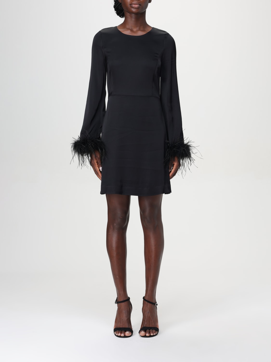 Giglio Abito mini Twinset in raso con piume Negozi Online