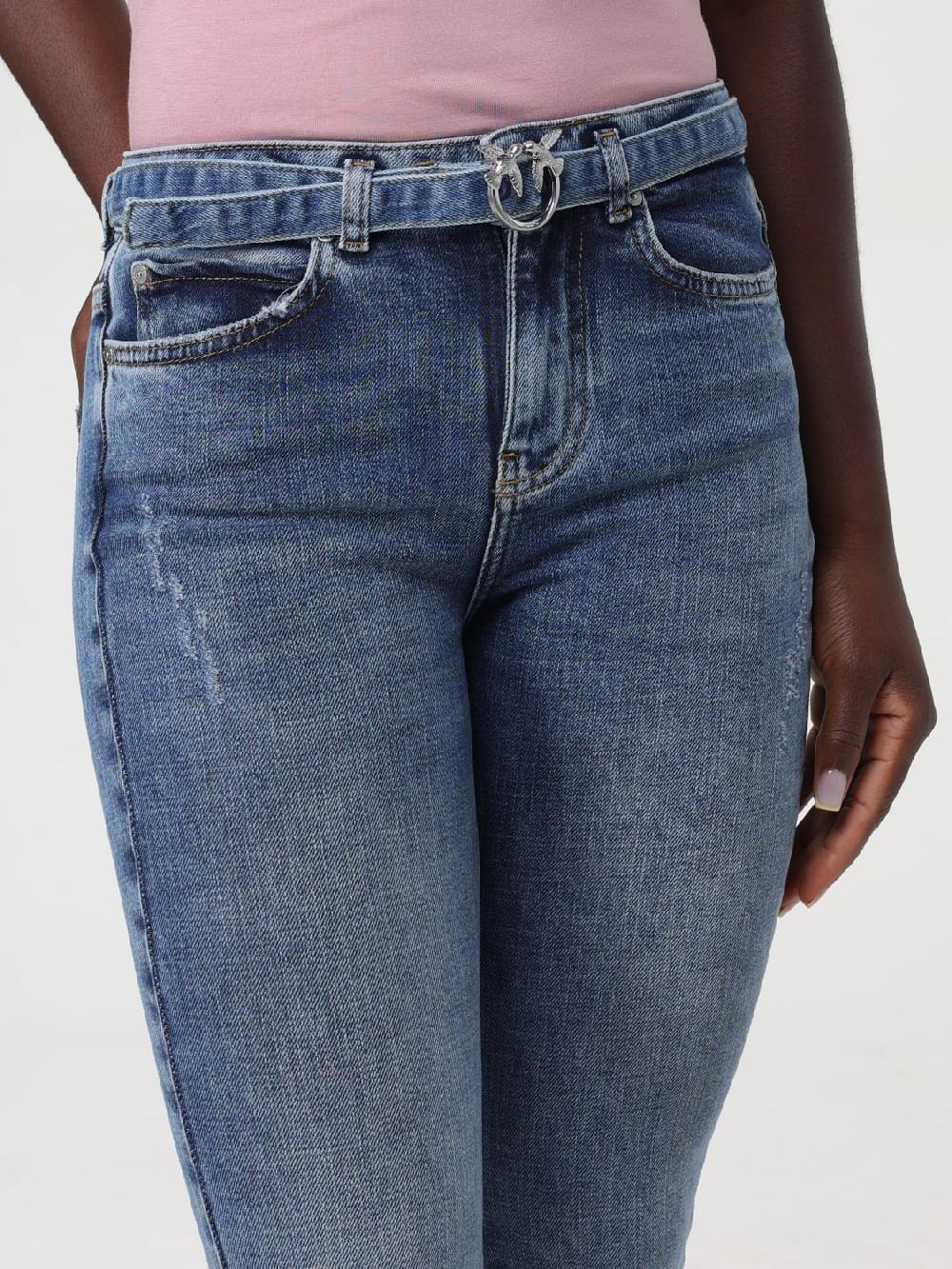 Giglio Jeans Pinko in denim di cotone con cinta Sottocosto