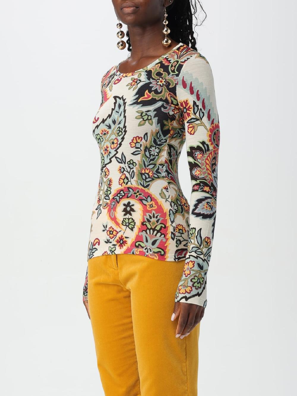 Giglio Top Etro in misto lana Paisley Fornitura limitata