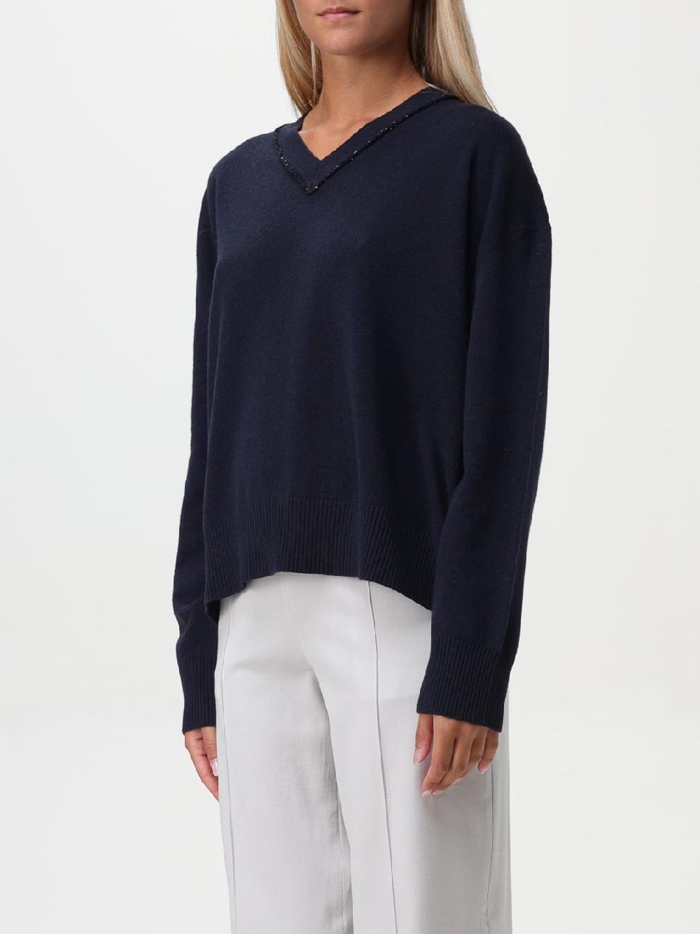 Giglio Maglione Fabiana Filippi in lana vergine con paillettes ricamate Promozione temporanea