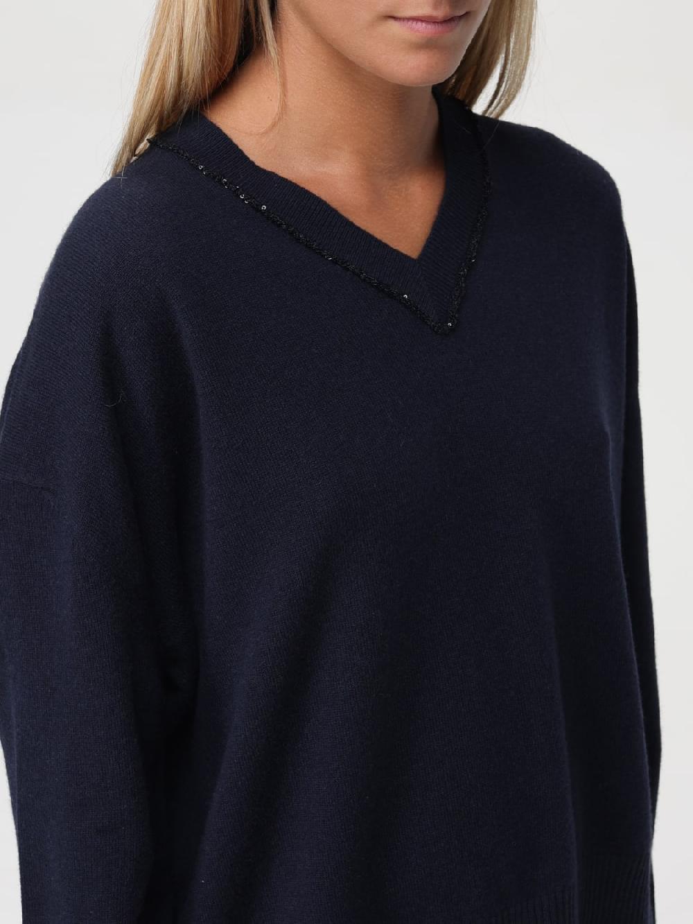 Giglio Maglione Fabiana Filippi in lana vergine con paillettes ricamate Promozione temporanea