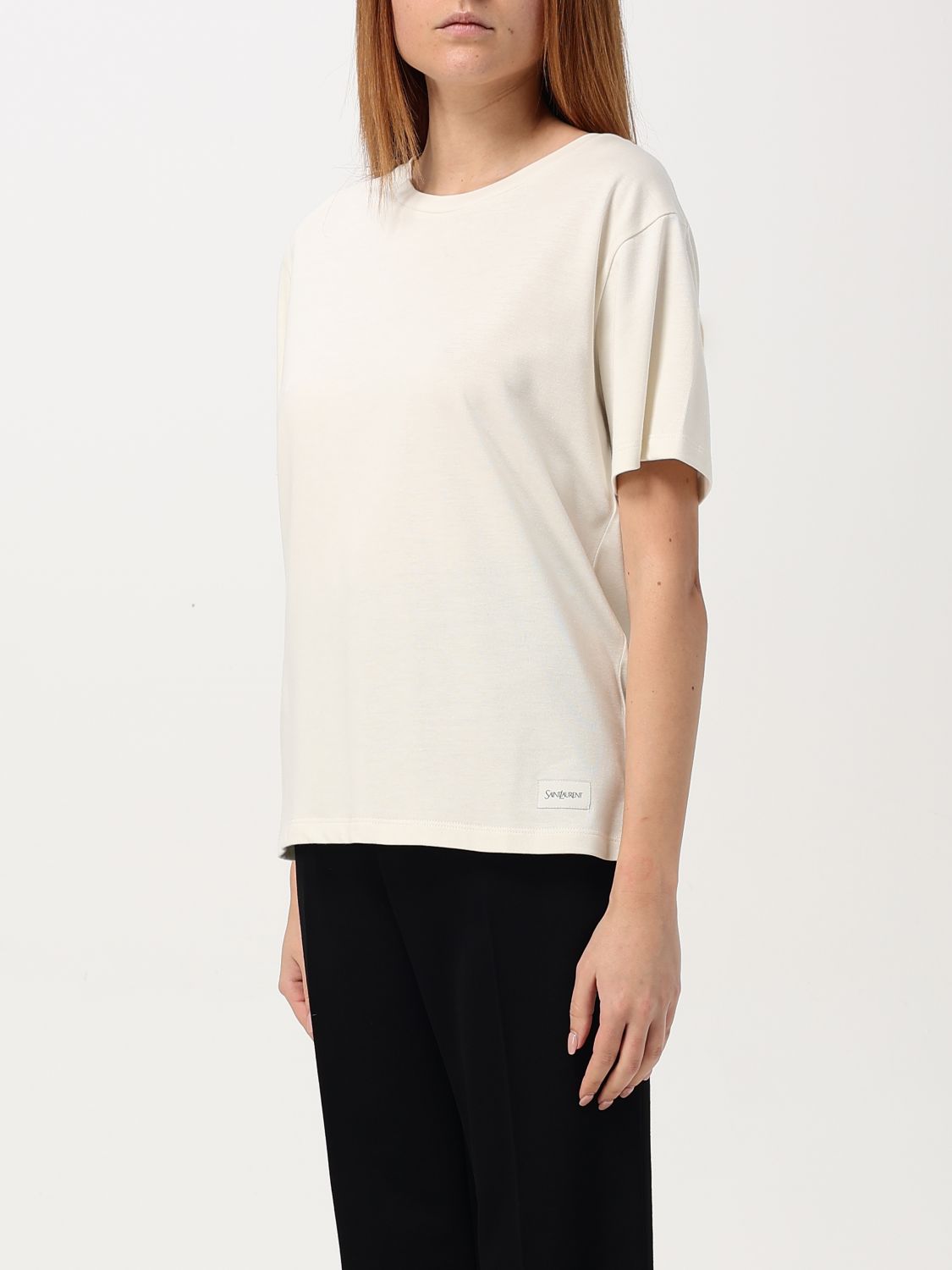 Giglio T-shirt basic Saint Laurent in misto cotone Online Outlet