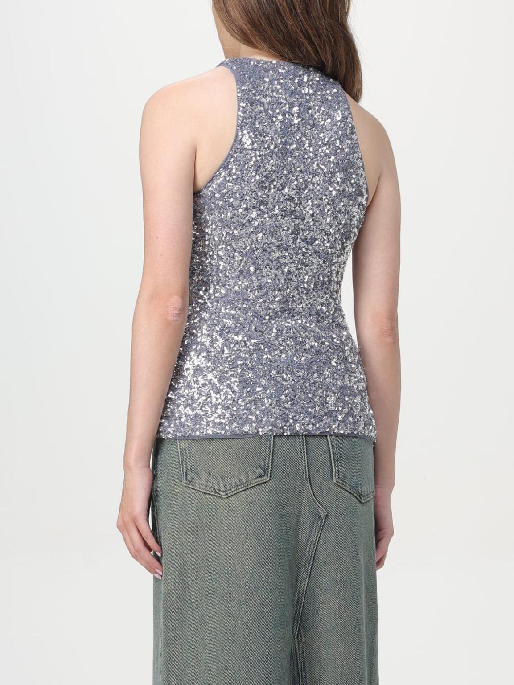 Giglio Top di paillettes Ganni con fiocco Fino al 50% di sconto