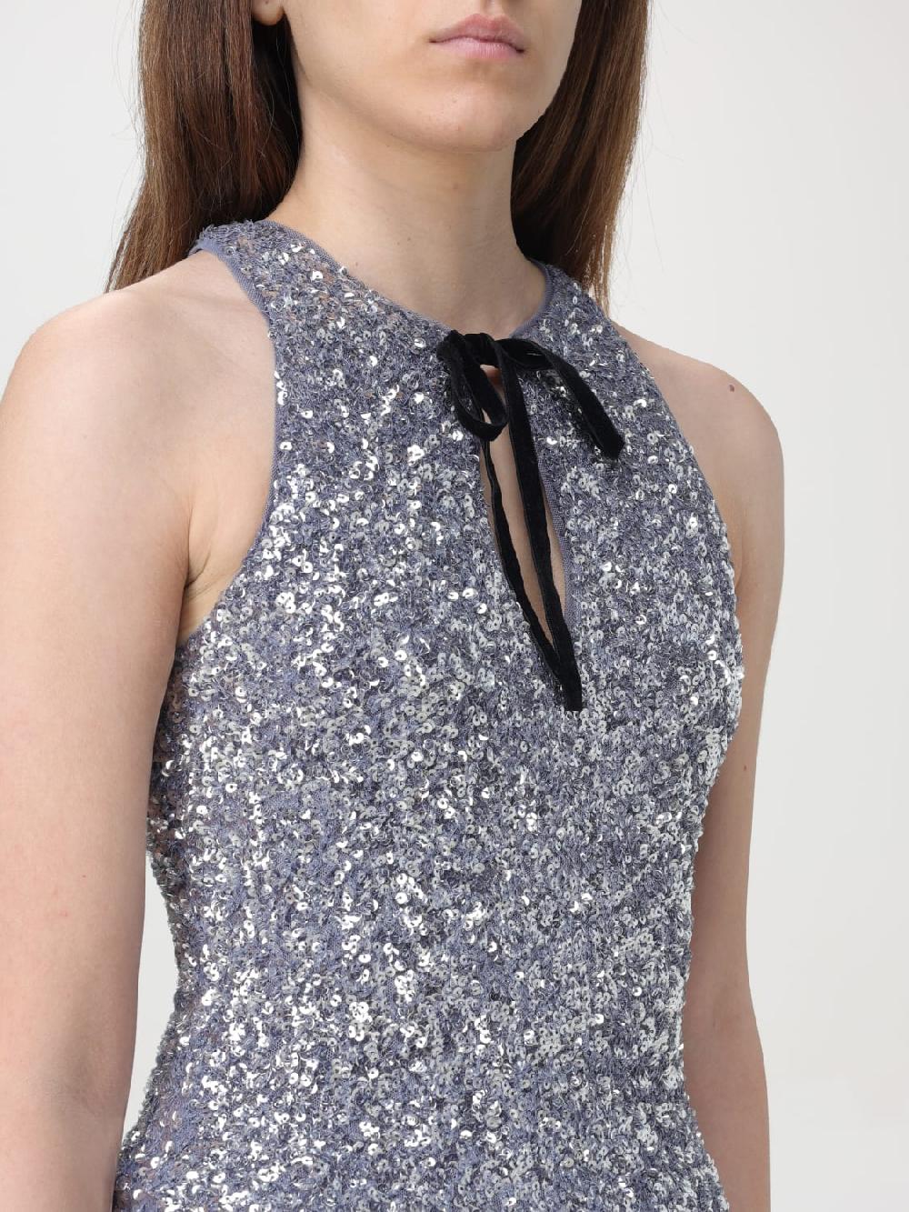 Giglio Top di paillettes Ganni con fiocco Fino al 50% di sconto