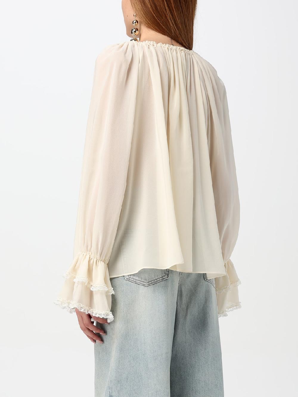 Giglio Blusa Chloé in georgette in seta Nuovo