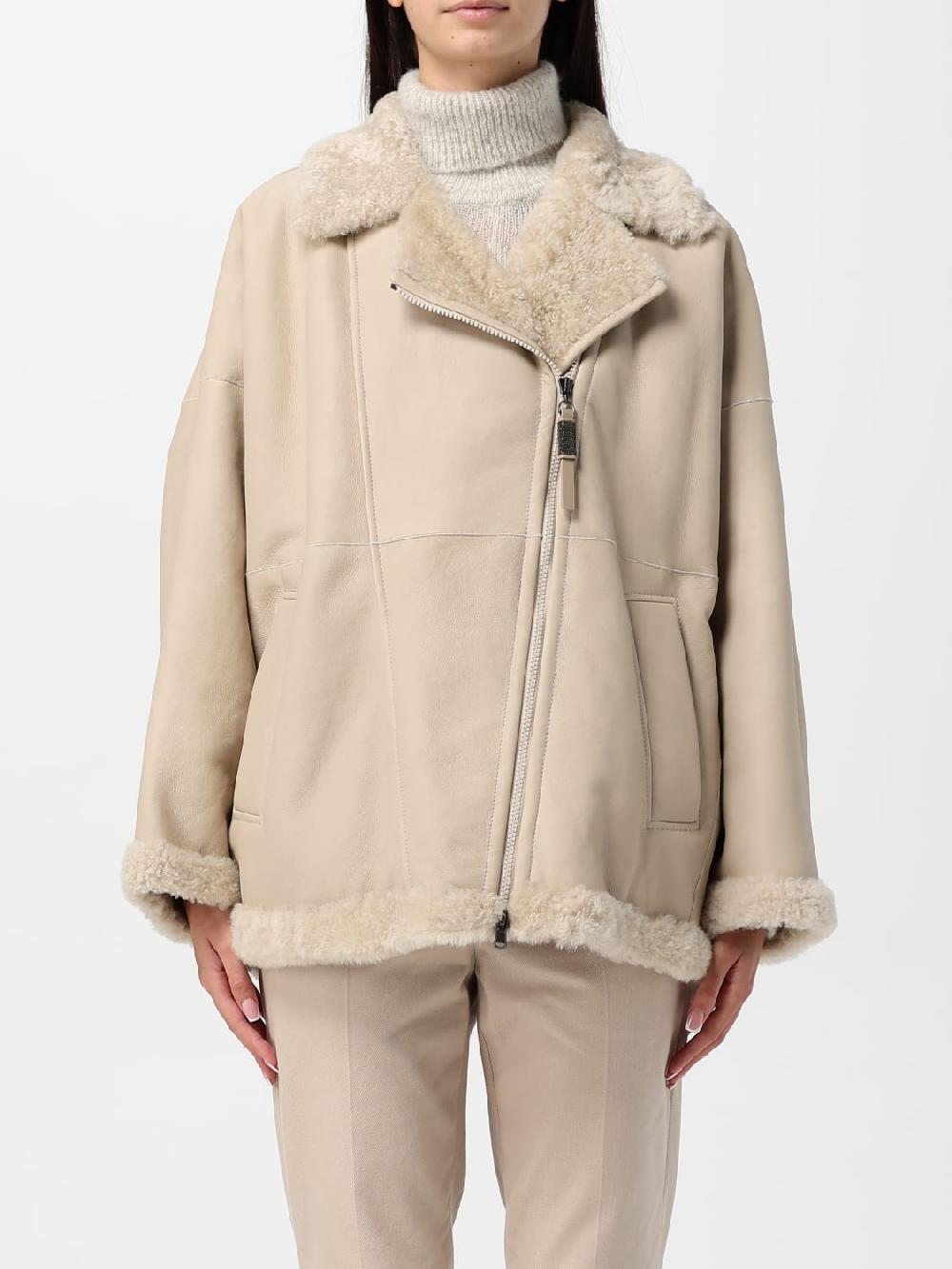 Giglio Giubbotto Brunello Cucinelli in pelle e shearling Soddisfazione Garantita