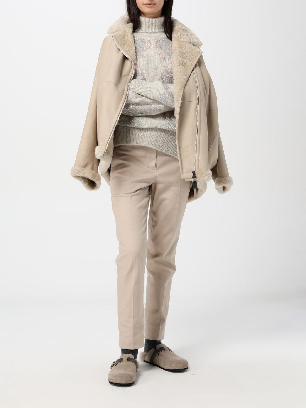 Giglio Giubbotto Brunello Cucinelli in pelle e shearling Soddisfazione Garantita