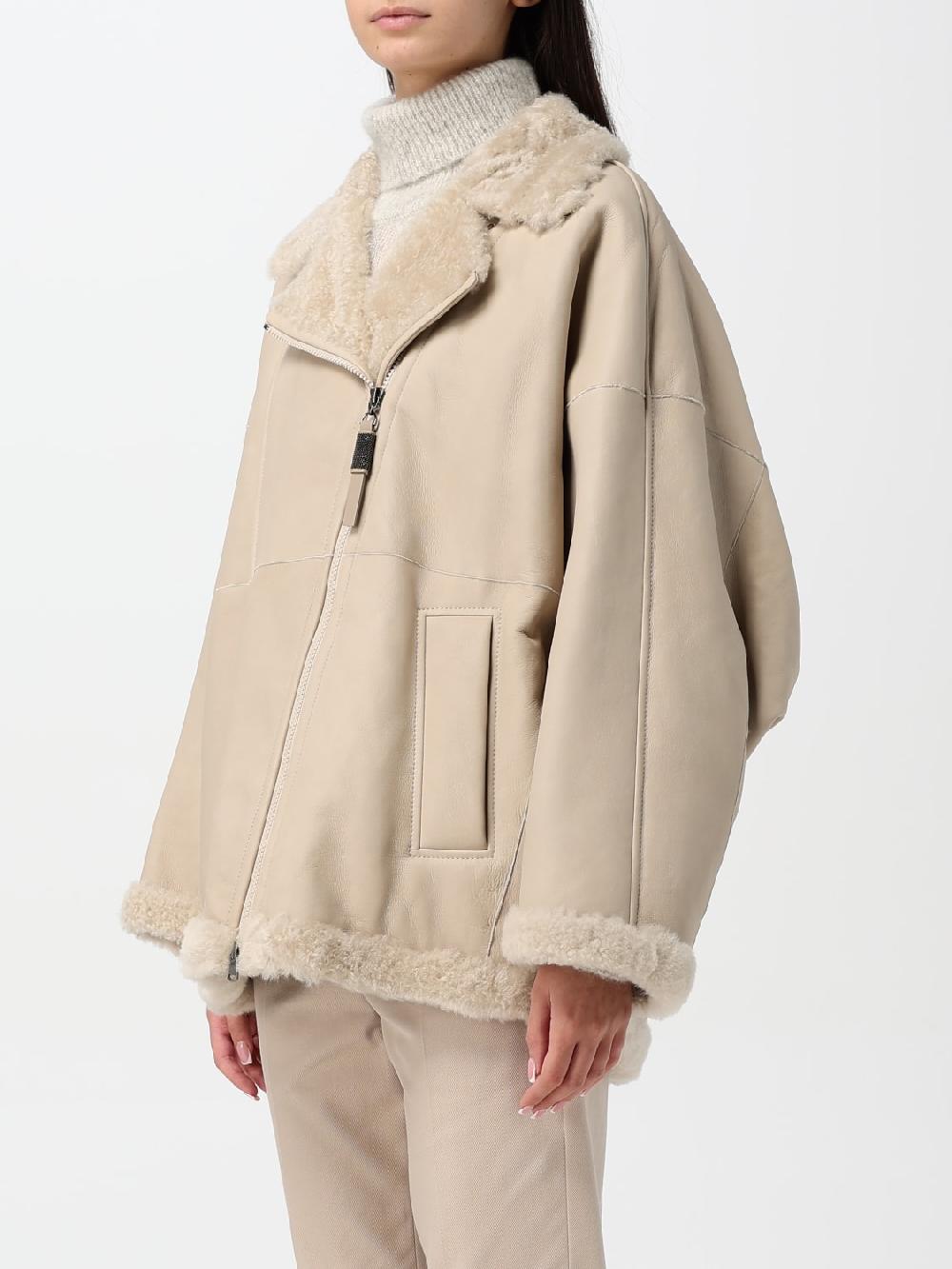 Giglio Giubbotto Brunello Cucinelli in pelle e shearling Soddisfazione Garantita