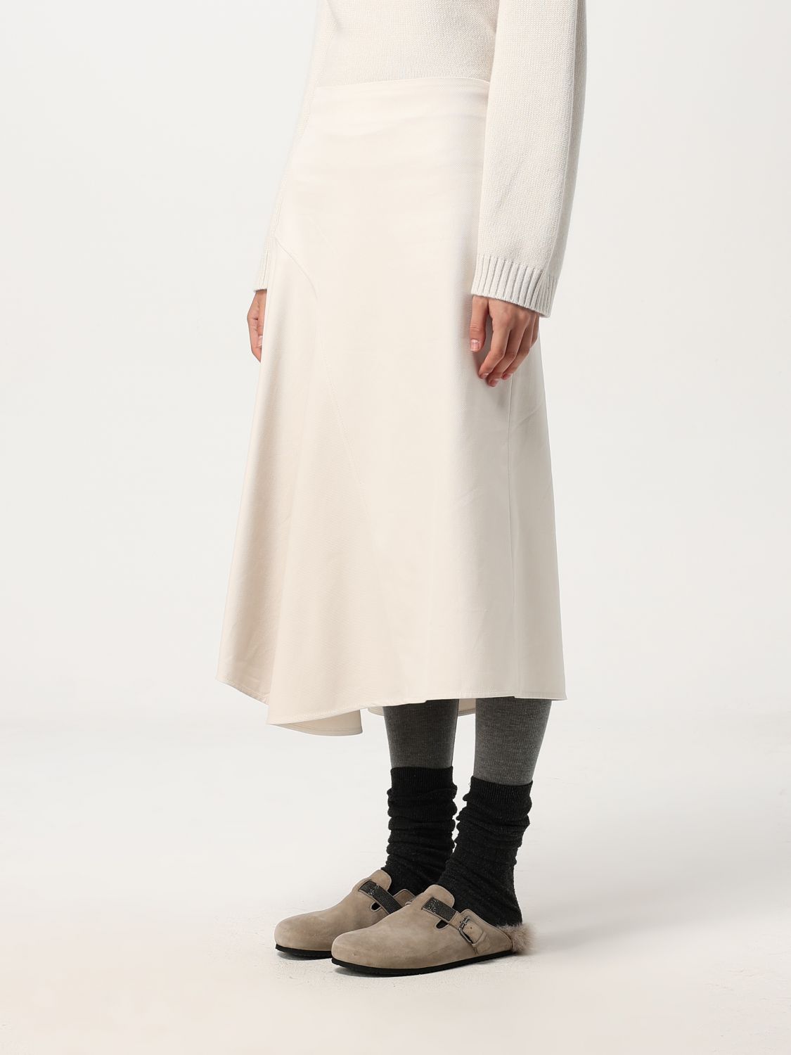 Giglio Gonna midi Brunello Cucinelli in cotone stretch Nuovi prodotti