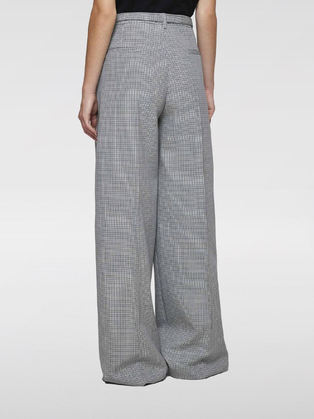 Giglio Pantalone Palazzo in lana vergine a quadretti Jil Sander Ultimi tre giorni