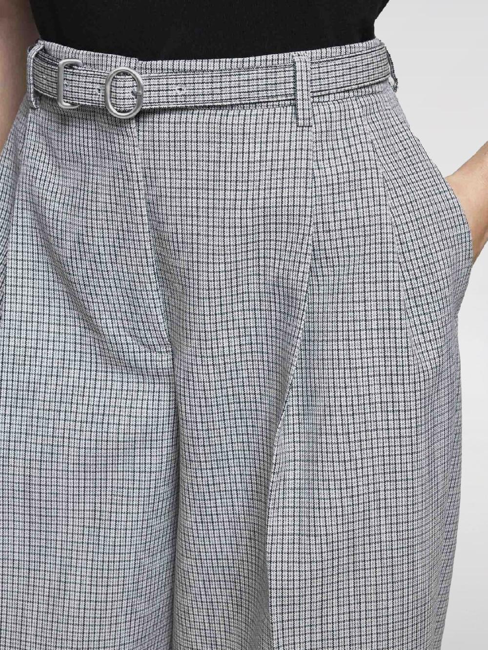 Giglio Pantalone Palazzo in lana vergine a quadretti Jil Sander Ultimi tre giorni