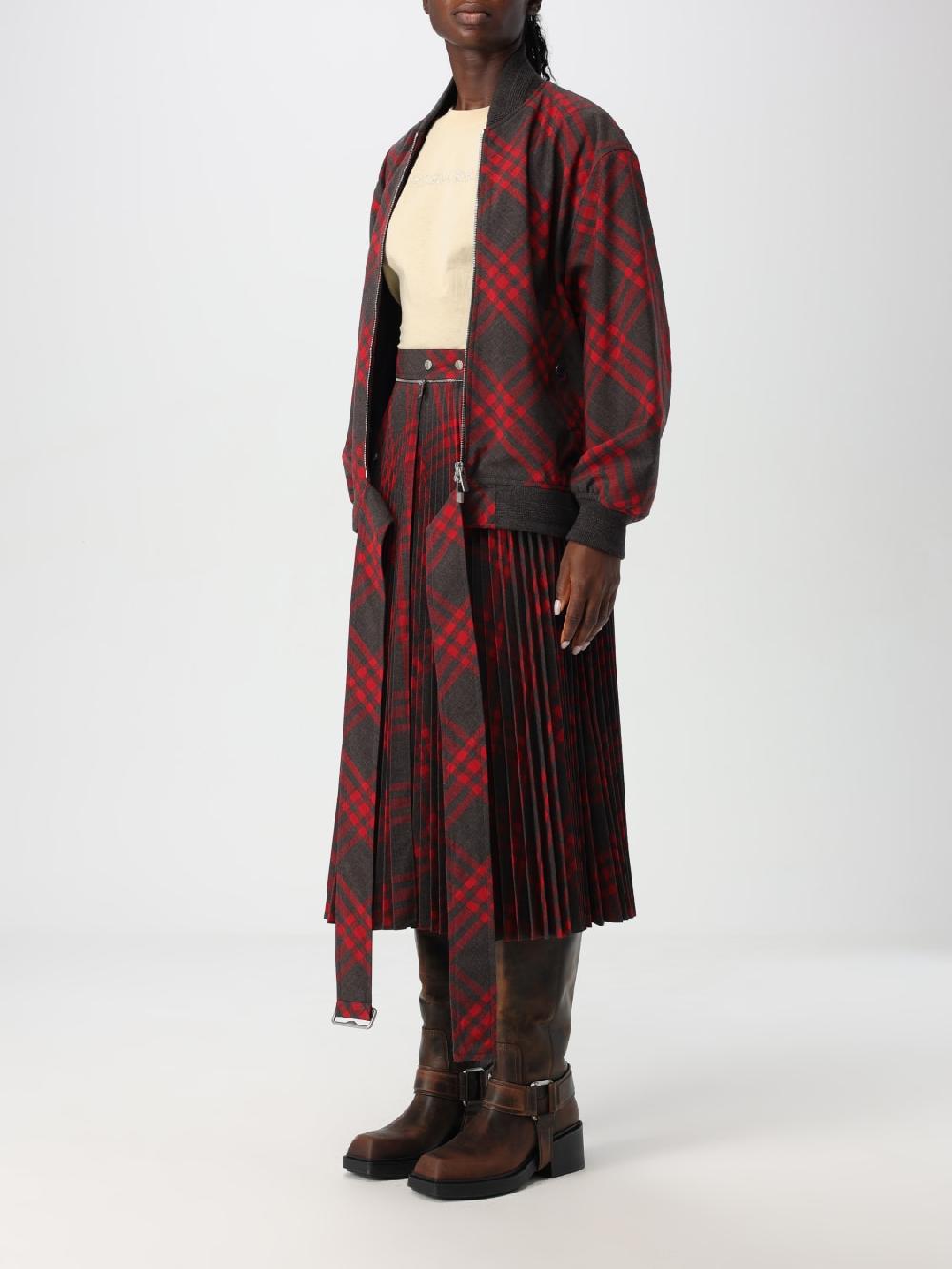 Giglio Bomber Burberry in misto lana check In Saldo