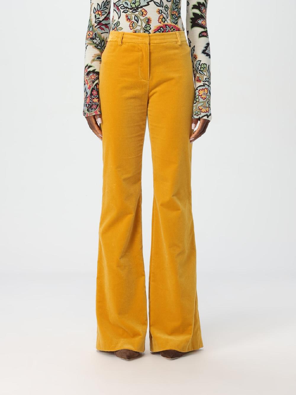 Giglio Pantalone in velluto a zampa Etro Offerte stagionali