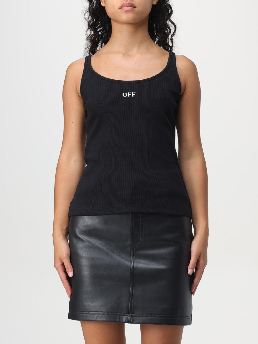 Giglio Top basic in cotone con mini logo Off-White Italia