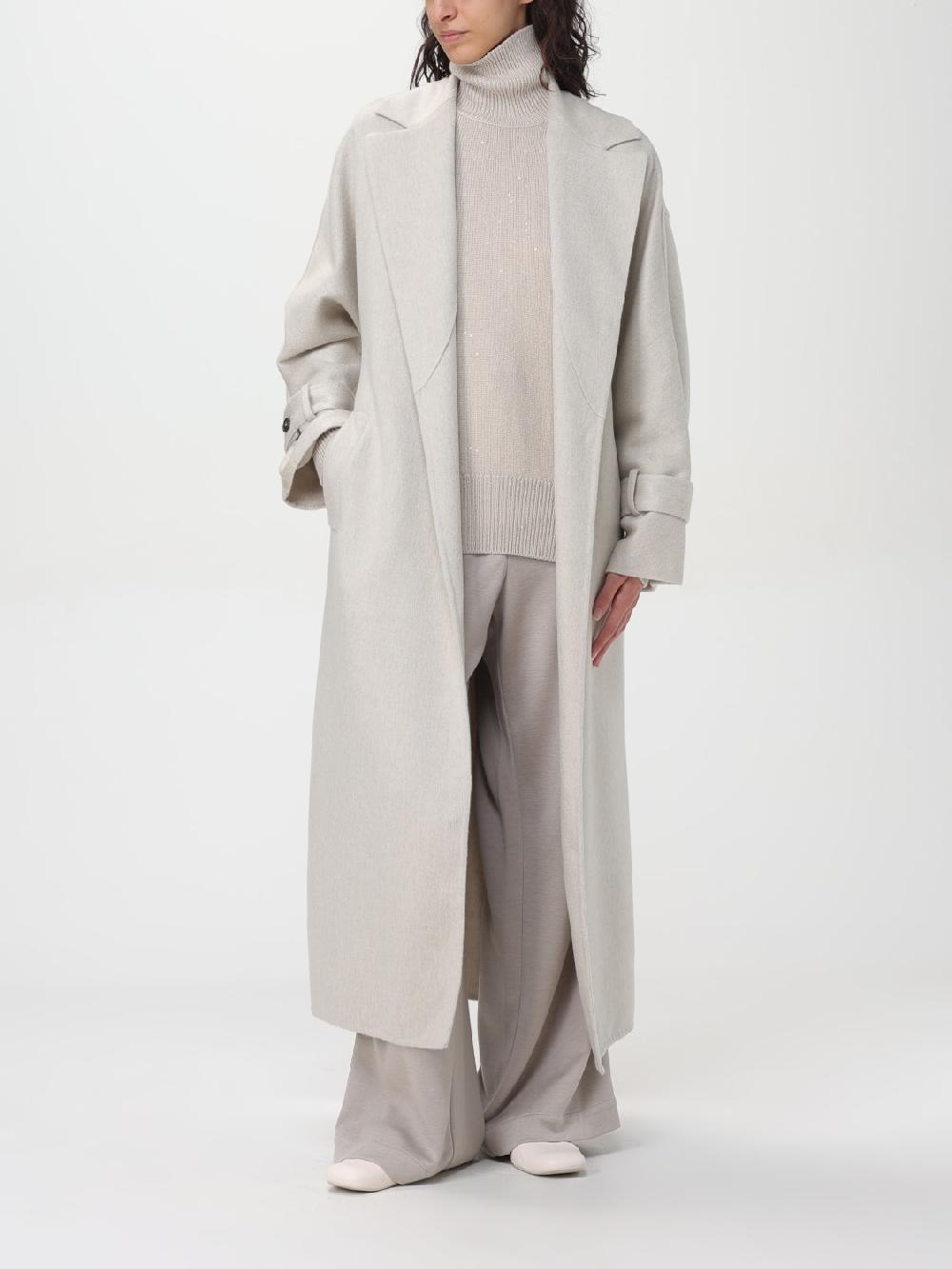 Giglio Cappotto con cintura Brunello Cucinelli Consegna Veloce